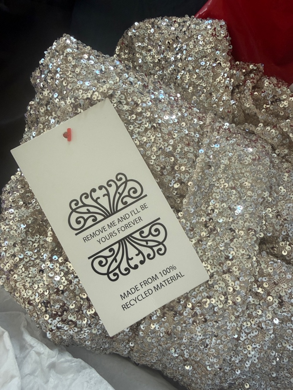 Never Fully Dressed Silver Sequin High-Low Pencil Skirt - Picture 5 of 5